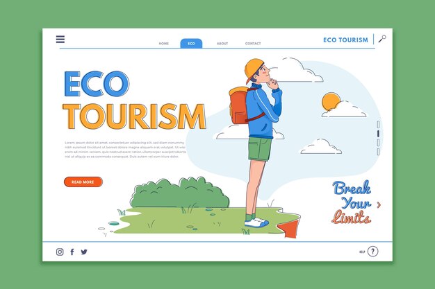 Eco tourism landing page template