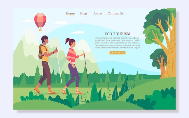 Eco tourism landing page template