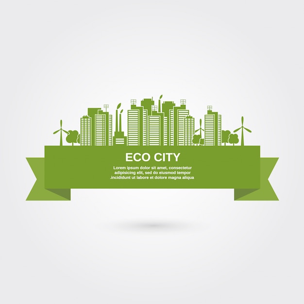 Free vector eco town concept