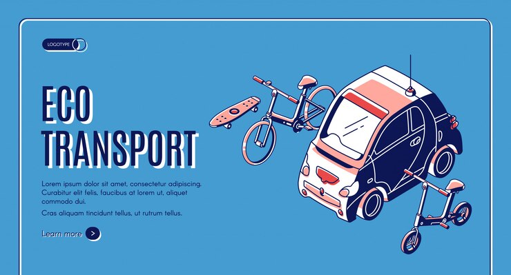 Free Vector eco transport isometric card
