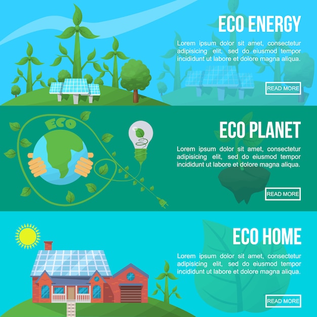 Free vector ecology banner set