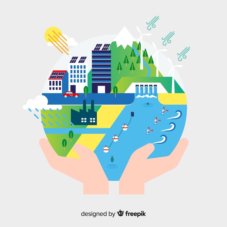 Free Vector ecology concept background flat design