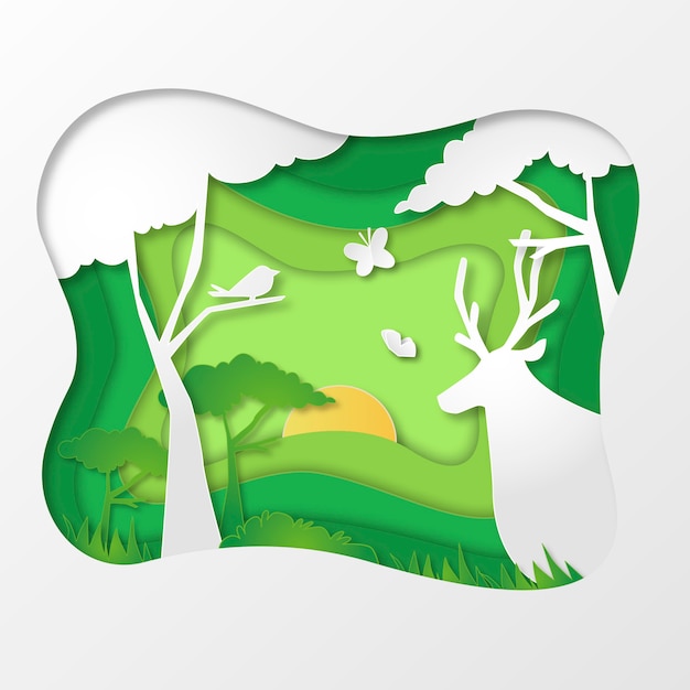 Бесплатное векторное изображение Концепция экологии в бумажном стиле