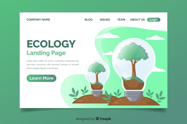 Ecology concept landing page template
