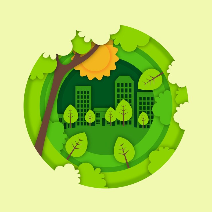 Free Vector ecology concept in paper style concept