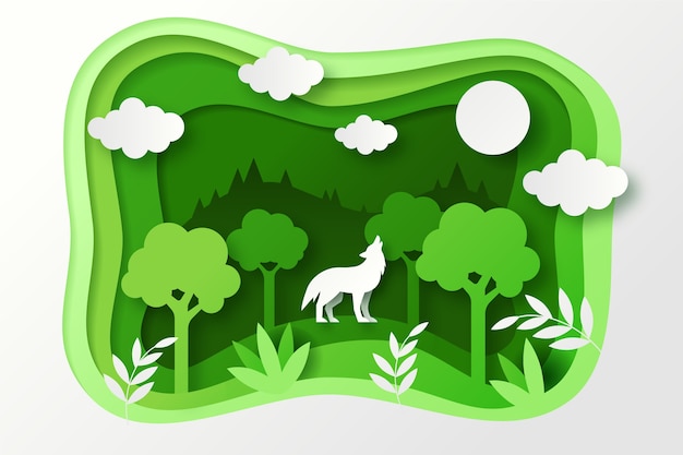 Free vector ecology concept in paper style