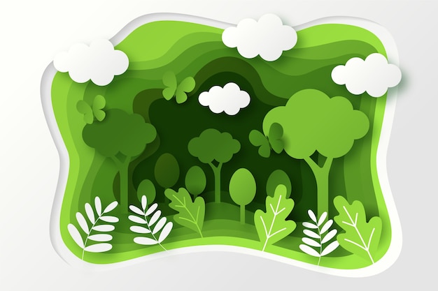 Free vector ecology concept in paper style