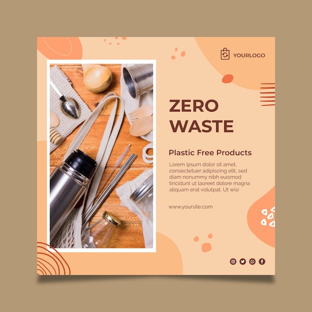 Free vector ecology concept squared flyer template