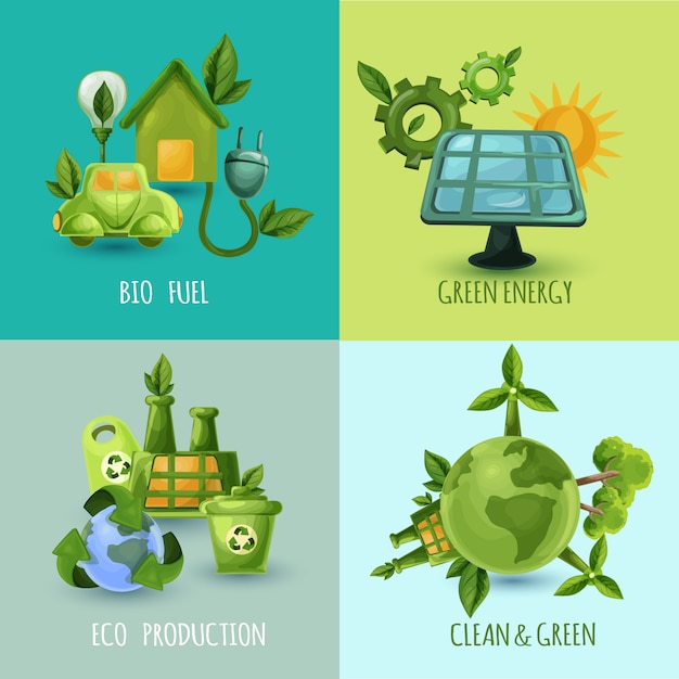 Free vector ecology design concept set