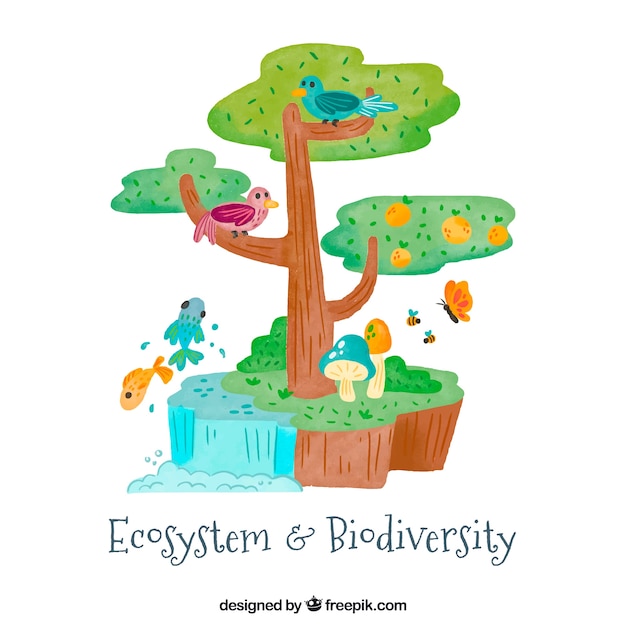 Free vector ecology and ecosystem concept