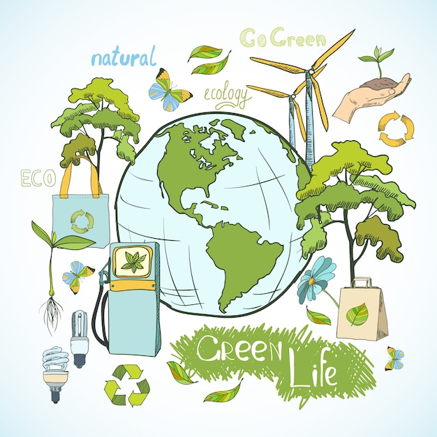 エコロジーと環境のコンセプトデザイン