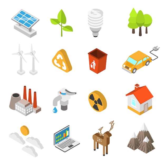 Free vector ecology and environment protection icon set