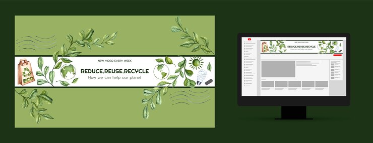 Free Vector ecology and environmental conservation youtube channel art