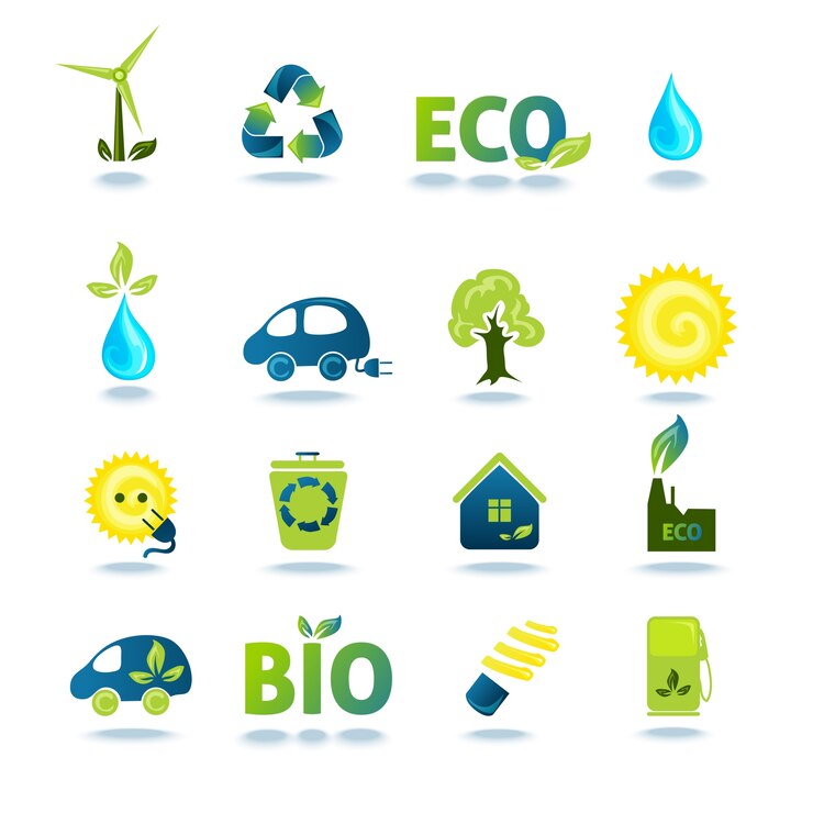 मुफ़्त वेक्टर ecology icons set