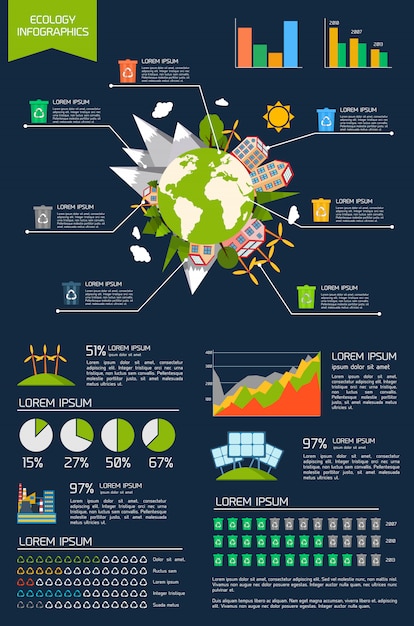 Экология инфографики набор