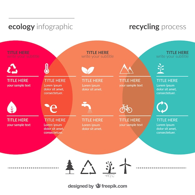 Экология инфографики с цветными кругами