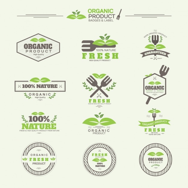 Free vector ecology labels collection