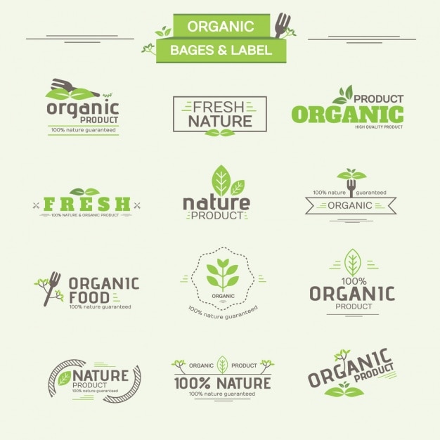 Free vector ecology labels collection