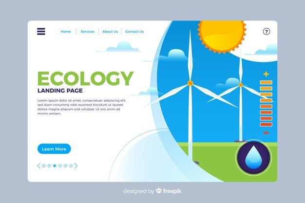 Ecology landing page flat style