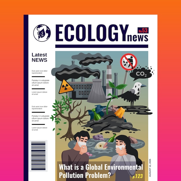 Ecology magazine cover template