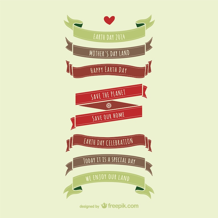 Free Vector ecology ribbons collection