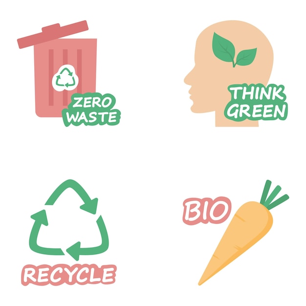 Free Vector ecology stickers
