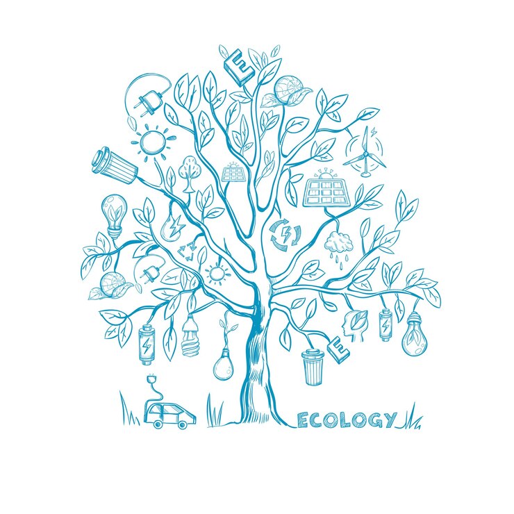 Free Vector ecology tree sketch