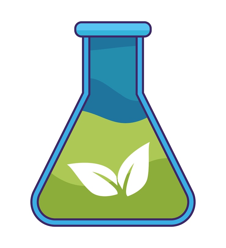 Free Vector ecology tube test with leafs