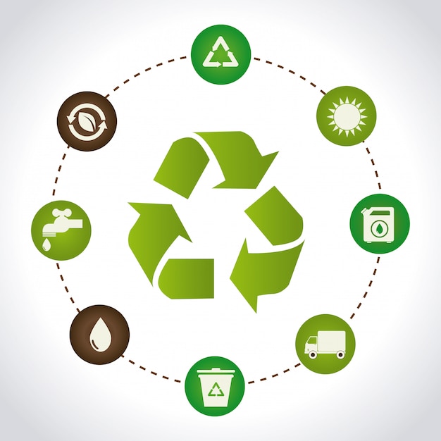 Free Vector ecology over white