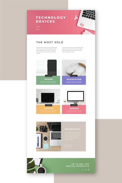 Free vector ecommerce email template