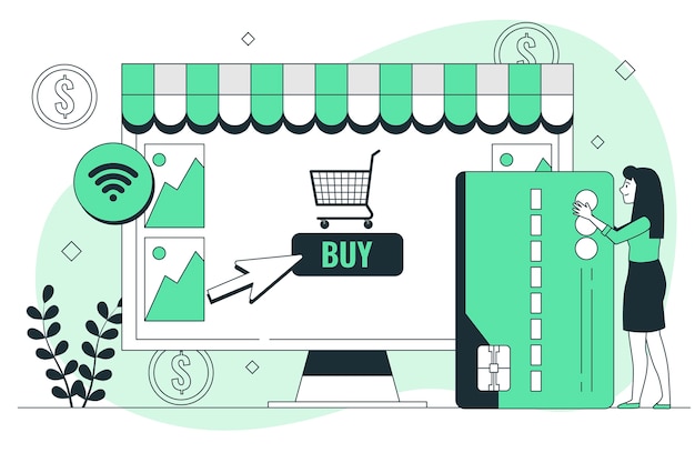 Ecommerce web page concept illustration