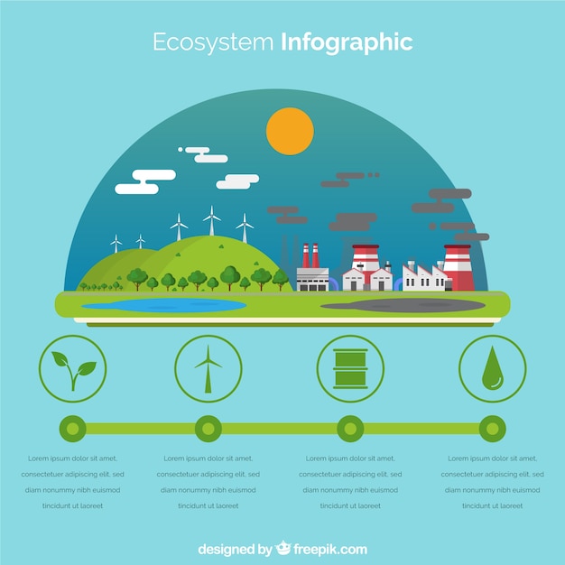Бесплатное векторное изображение Экосистемная инфографика