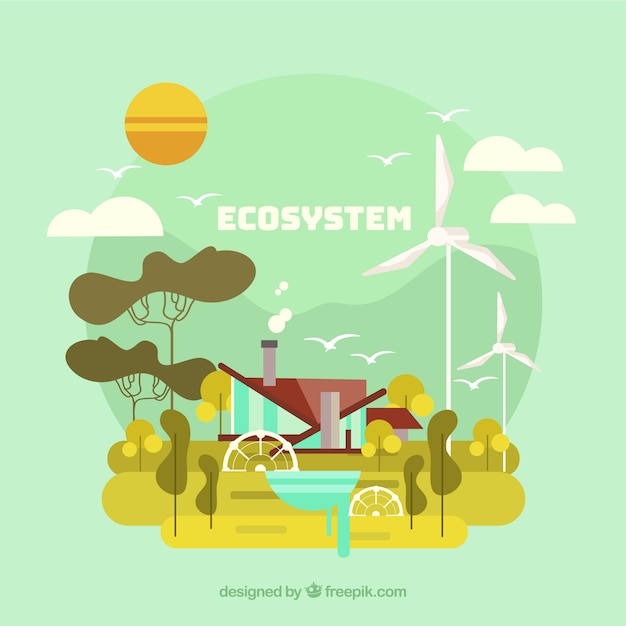 Ecosystem and renewable energy concept