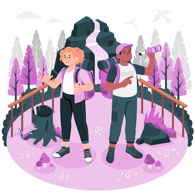 Free vector ecotourism concept illustration