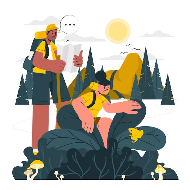 Free vector ecotourism concept illustration