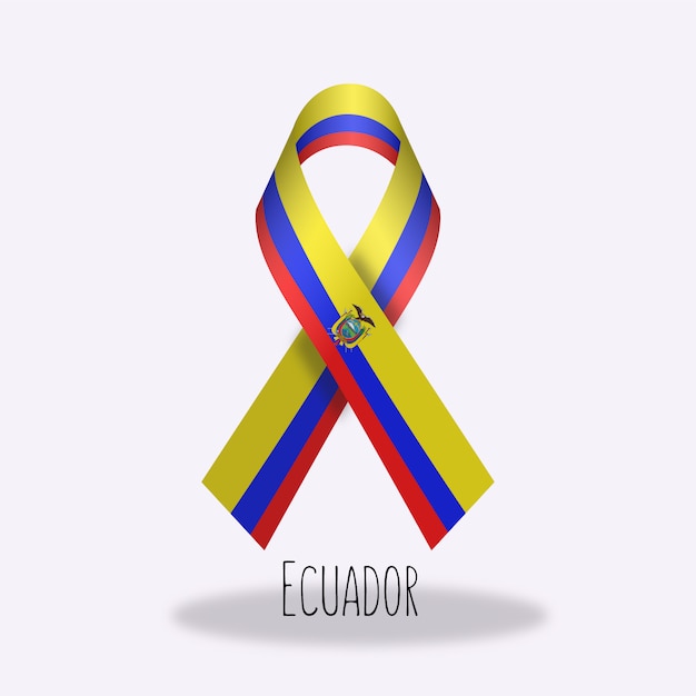 Free vector ecuador flag ribbon design