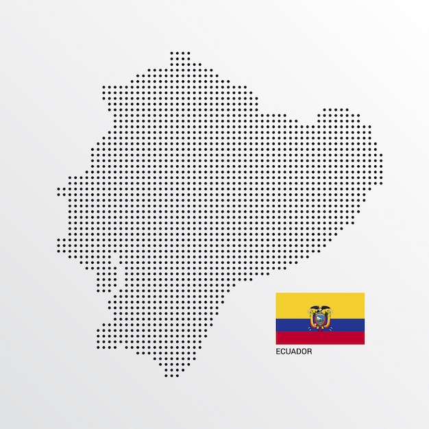 Free vector ecuador map design with flag and light background vector