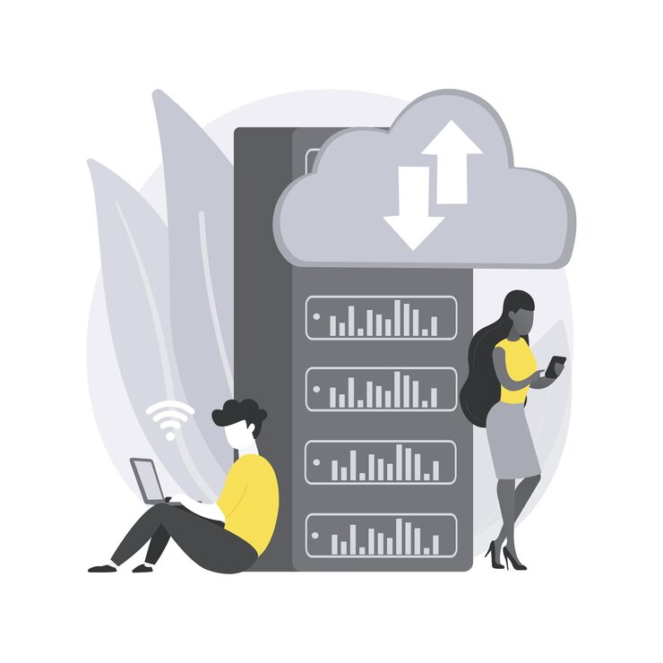 Free Vector edge computing. local data storage, response time, optimize internet device and web applications, data source, mobile endpoint, network.