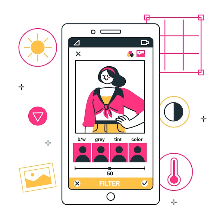 Free Vector edit photo concept illustration