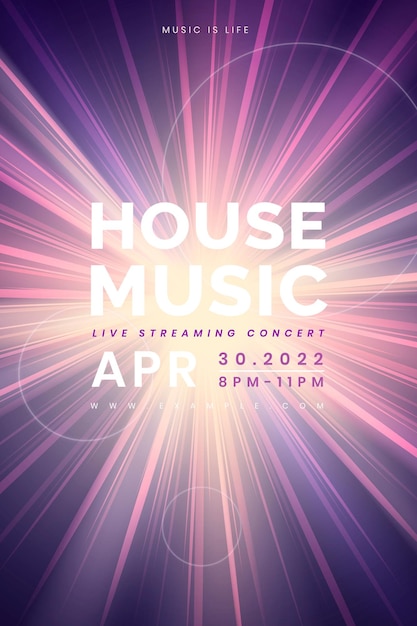 Editable banner template vector for live streaming concert post