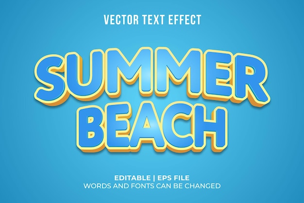 편집 가능한 해변 여름 텍스트 효과 템플릿