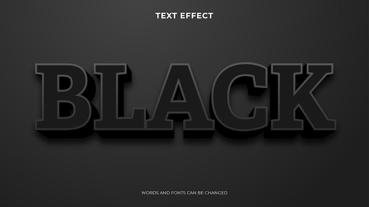 Free Vector editable black text effect, 3d text effect