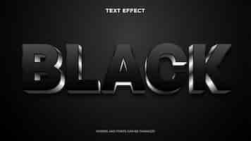 Free vector editable black text effect, silver text effect