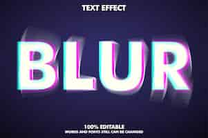 Free vector editable blur text effect