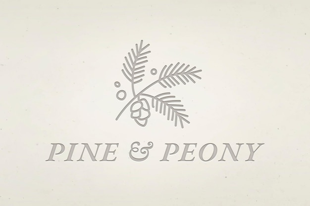 Редактируемый бизнес логотип вектор с текстом сосны и пиона