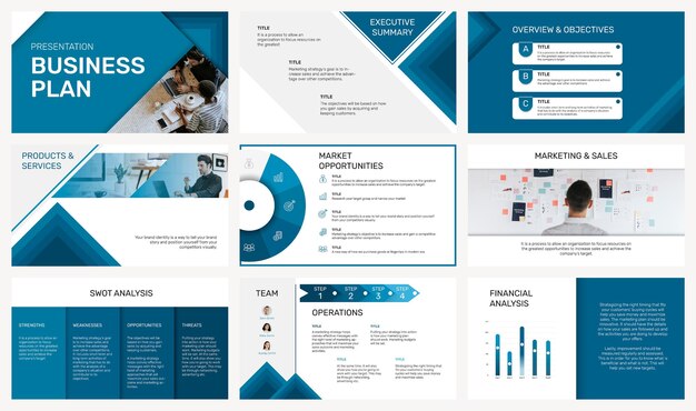 Editable business presentation template  in modern design set