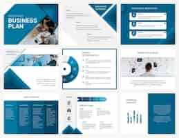 Free vector editable business presentation template vector in modern design set