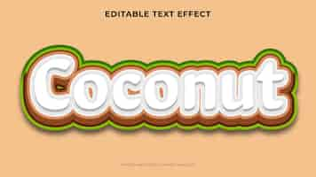 Free vector editable coconut text effect