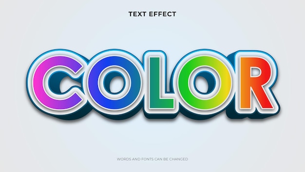 Editable colorful text effects