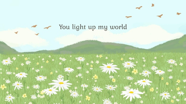 Editable cute quote template with you light up my world text